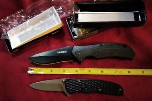 New large Wartech survival knife with fire starter & Protect spring assist knife
