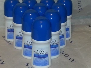 Avon COOL CONFIDENCE Baby Powder Scent Roll-on Deodorant 2.6 fl.oz LOT of 10  - Picture 1 of 3