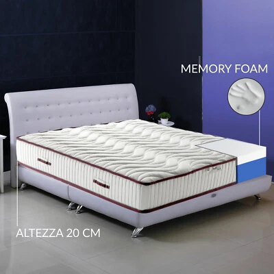 Materasso Matrimoniale H20 cm ortopedico anatomico in AirPur® e MEMORY NATURE
