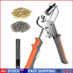 10.5mm Eyelet Pliers with 100Set Grommets Hand Press Eyelet Grommet Tool (Grey) - Picture 1 of 12