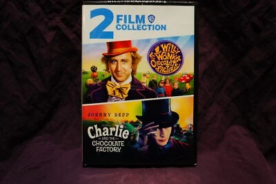 2 Film Collection Willy Wonka / Charlie and the Chocolate Factory ~ Movie DVD - Image 1 of 2