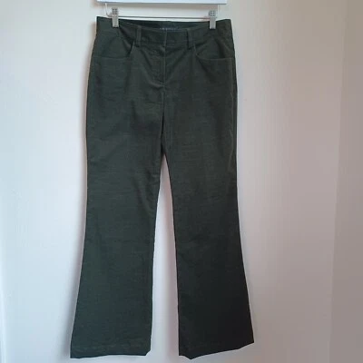 Pantalones de pana Theory para mujer 4 patas acampanadas verdes estilo cuatro bolsillos Foto 1 de 4