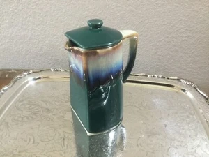 RODOLFO PADILLA MEXICO COFFEE POT & LID 24 OZ Teal Blue Brown Drip Signed - Picture 1 of 8
