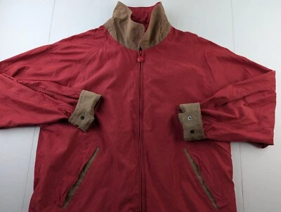 VTG Rainforest Soft Shell Jacket Men M Red Full Zip Lined Contrast Collar Cuff - Image 1 of 4