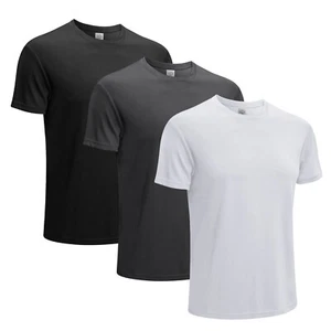 3X Men Athletic T-Shirts Running Workout Quick Dry Moisture Wicking Short Sleeve - Picture 1 of 12