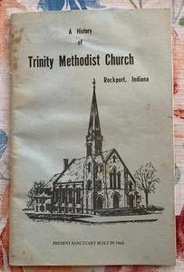 1968 History Of Trinity Methodist Church Rockport, IN Booklet & Minister Letter - Picture 1 of 8