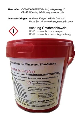 COMPO EXPERT GMBH 1 kg Abfüllung ( im Eimer ) aus Hakaphos® Rot 8+12+24(+4)