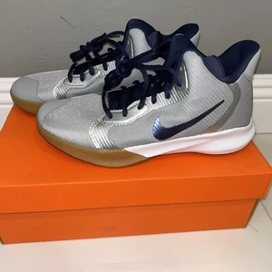 New Nike Precision III Basketball Shoes Men’s 8 Grey Silver & Navy - Picture 1 of 5