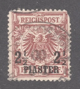 GERMANY, OFFICES TURKEY STAMP #12a—  2.5pi COPPER BROWN VARIETY -- 1889 -- USED - Picture 1 of 2