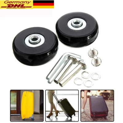 2 Stück Gepäck Koffer Ersatz Räder Achsen OD 50mm Reparatur Mute Gummi Rollen DE - Bild 1 von 4