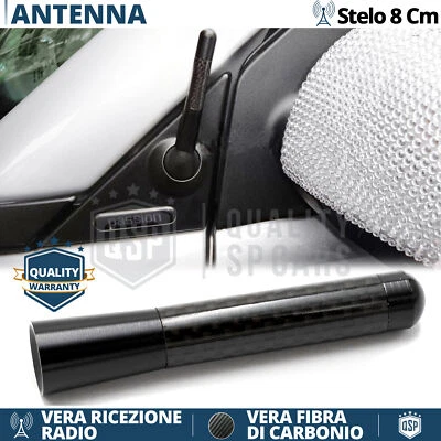 Antenna Corta 8cm Fibra Carbonio PER Smart Fortwo VERO Segnale RADIO AM-FM-DAB - Immagine 1 di 4