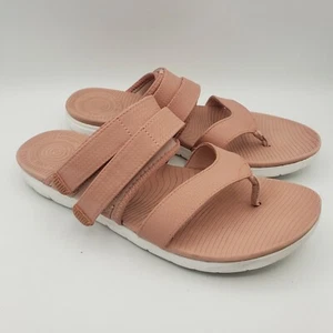 Fitflop Neoflex Toe Post Strappy Sandals Dusky Pink Mix Women Size 10 Comfort - Picture 1 of 10