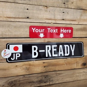 JAPAN, JAPANESE, EURO TAG, European style License Plate, Custom, ANY TEXT, BLACK - Picture 1 of 1