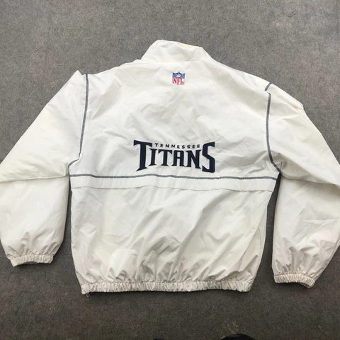 Tennessee Titans Pullover Men Large White Embroidered Logo Windbreaker Half Zip* Cover