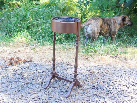 Antique Rustic Victorian Farmhouse Garden Planter Wood Zinc Fern Plant Stand Cover