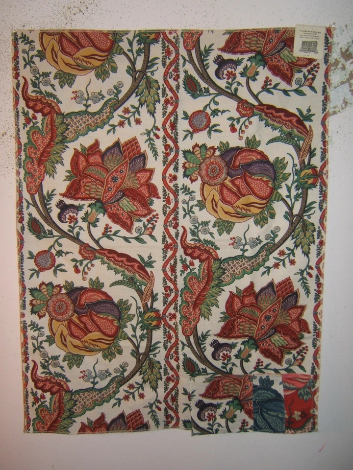 Clarence House, Indien Stripe, Vintage Floral Stripe, Remnant, Color Cream Multi - Image 1 of 1