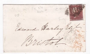 1855 QV FINE 1d PENNY RED STAMP ON COVER TO BRISTOL =186= DUBLIN IRELAND - Picture 1 of 3