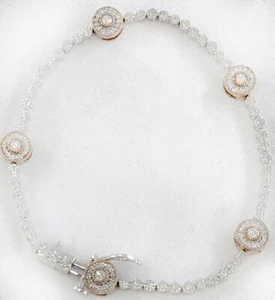 Bracciale Argento Sterling Diamanti 7"L - Foto 1 di 4