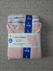 Calvin Klein Girls 3-Piece Sleep Set 50% Recycled Fabric - Picture 1 of 2