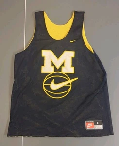 Vintage Nike Team Sports Reversible Michigan Basketball Jersey Size Large Black - Picture 1 of 3