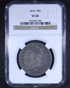 1810 Capped Bust Half Dollar - 50c NGC VF20 - Tough Coin! - Picture 1 of 4