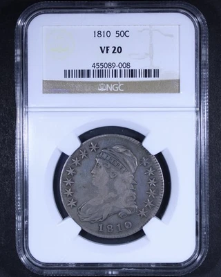 1810 Capped Bust Half Dollar - 50c NGC VF20 - Tough Coin! - Image 1 of 4