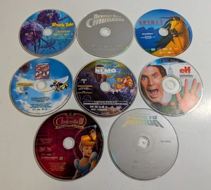 Lot 8 Children's DVD's Shark Tale Finding Nemo Elf Kung Fu Panda DISCS ONLY - Picture 1 of 8