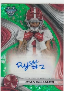 2024 Bowman Chrome University Ryan Williams Autograph Auto Green Refractor 97/99 - Bild 1 von 2