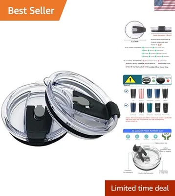 Paquete de 2 tapas de vaso a prueba de derrames para taza de viaje de 20 oz - perfectas para llevar Foto 1 de 4