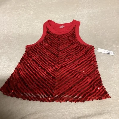 NWT No Boundaries Dance Party Sequins Sleeveless Top /Jersey Sz Large 11-13 - Image 1 of 4