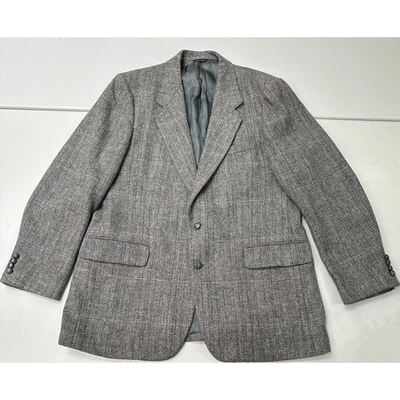 Blazer deportivo vintage Oakton LTD gris tweed para hombre 100 % lana talla 44L # 600 Foto 1 de 4
