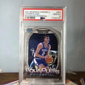 Bowman U Chrome Duke 2024 novato potencial ilimitado ~ Cooper Flagg ~ PSA 10 GEMA - Imagen 1 de 3