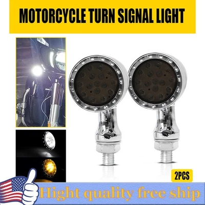 For Yamaha V Star 250 650 950 1100 Chrome LED Blinker Turn Signals Running Light — 第 1/4 张图片