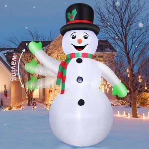 7 FT Christmas Inflatables Outdoor Decorations, Waving Snowman Blow up Yard D... - Picture 1 of 6