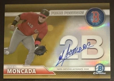 Yoan MONCADA🔥2017 Bowman cromo radiocontrol refractor dorado automático #PPA-YM 30/50 Medias Rojas Foto 1 de 2