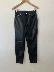 Pantalones de imitación de cuero de cintura alta de Zara - Imagen 1 de 4