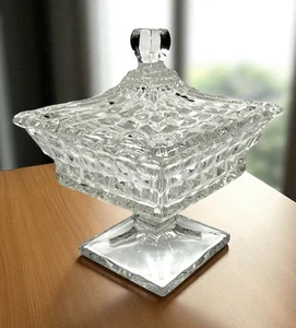 American Fostoria Crystal Wedding Bowl Candy Dish w/Lid 8"T (2056) EUC - Picture 1 of 20