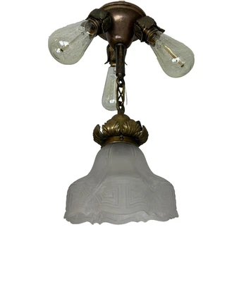 Lámpara colgante Art Nouveau de 4 luces de los años 1910-20 Foto 1 de 4