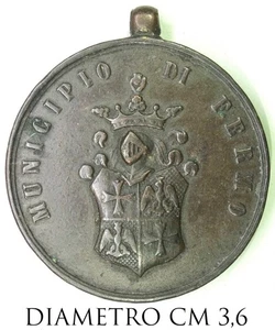 MUNICIPIO DI FERMO MARCHE AL MERITO MEDAGLIA BRONZO PREMIO REGNO D’ITALIA - Picture 1 of 6