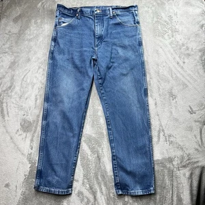 Pantalones de mezclilla Wrangler rígidos corte vaquero calce relajado 1031MWZ 38x32 azul lavado a la piedra - Imagen 1 de 10