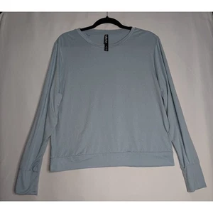 LUKKA LUX Women's L Blue LongSleeve TShirt Moisture Wicking Sportswear Relax Fit - Picture 1 of 5