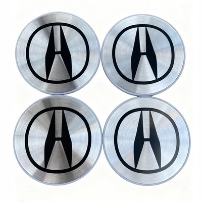 4 x 69mm/2.71in Wheel Center Hub Caps Cover Silver & Black Emblem Fit For Acura Foto 1 de 4