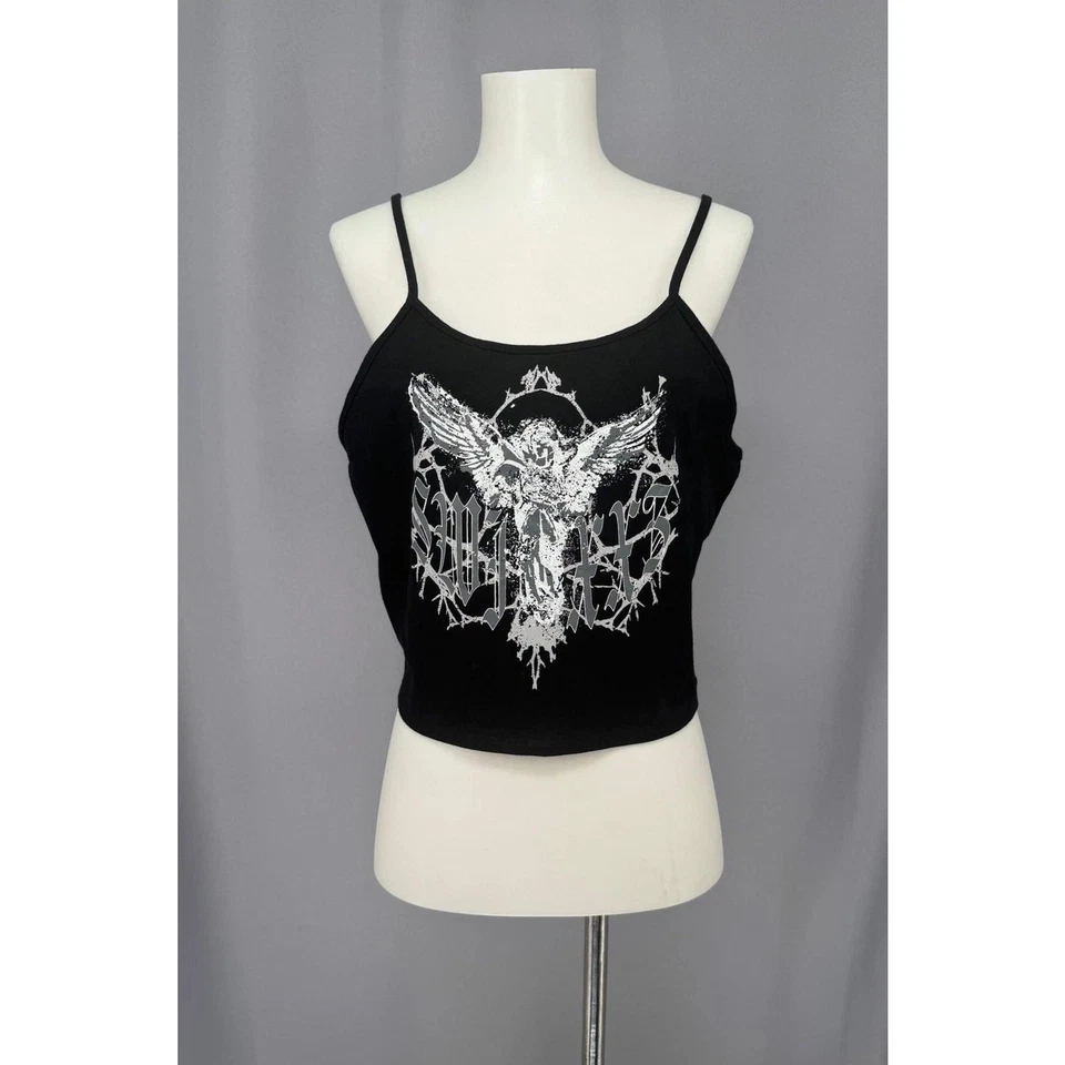 Camiseta sin mangas SWIXXZ Maggie Lindermann Angel XL negra recortada cami grunge gótica Foto 1 de 4