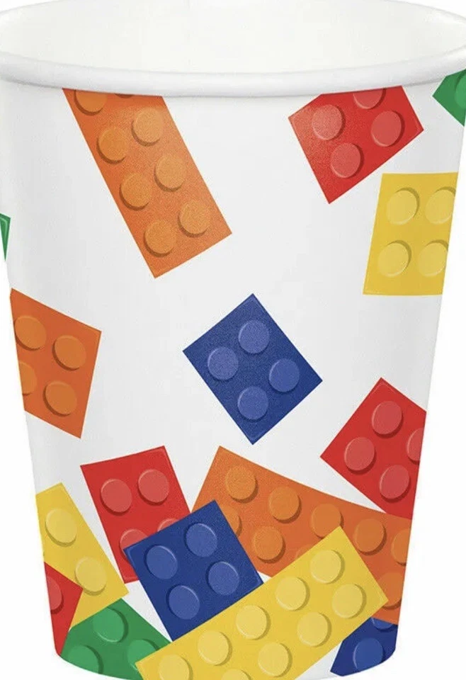 Building Blocks Block Party Supplies 9oz Paper Cups 8ct. - Image 1 of 1