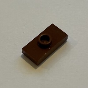 LEGO &reg; 15573 6092590 plate 1 x 2 with 1 stud - reddish brown 3 pieces