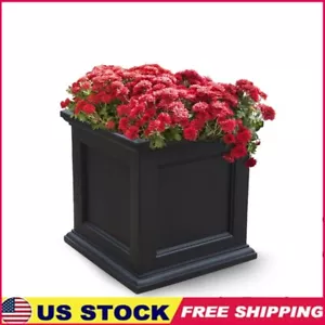 Self Watering Square Planter UV Resistant Outdoor Pot Durable Garden Decor New - Picture 1 of 10