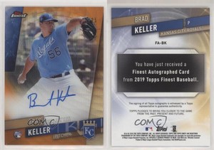 2019 Topps Finest Orange Wave Refractor /25 Brad Keller #FA-BK Rookie Auto RC
