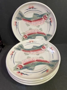 Platos de cena de pescado Sarah Peterson Collection Carlisle 2004 - Juego de 4 - COMO NUEVOS - Imagen 1 de 4