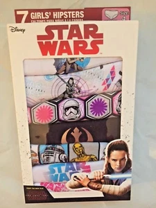 PACK OF 7 Girls Disney Star Wars Hipsters Cotton Panties. sizes 4, NEW - Picture 1 of 3