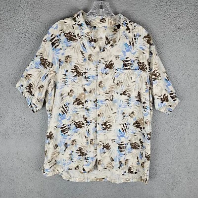 Tasso Elba Beach Island Large Hawaiian Shirt Floral 75% Silk Button Up - Image 1 of 4
